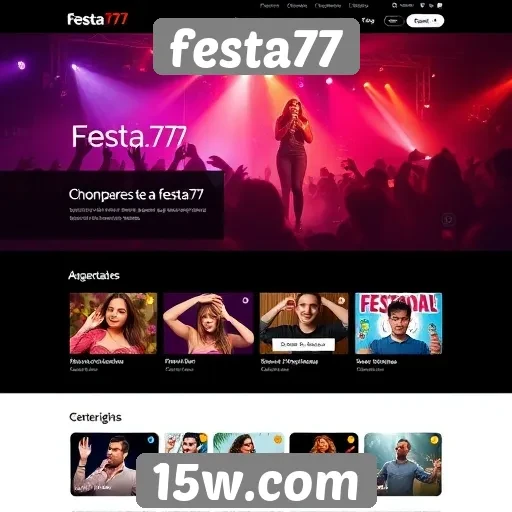 Interface de usuário do site Festa77 é intuitiva